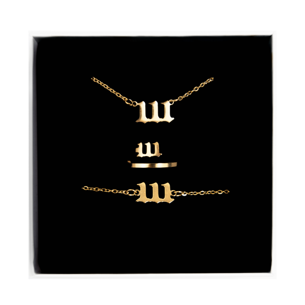 111 Angel Number Jewelry Set