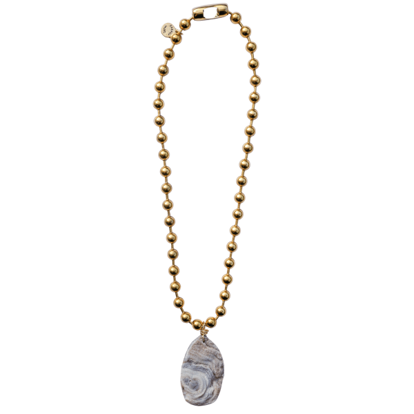 Agate Druzy Ball Chain Necklace - Image 2