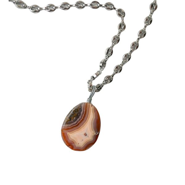 Purple Lace Agate Pendant Necklace - Image 4