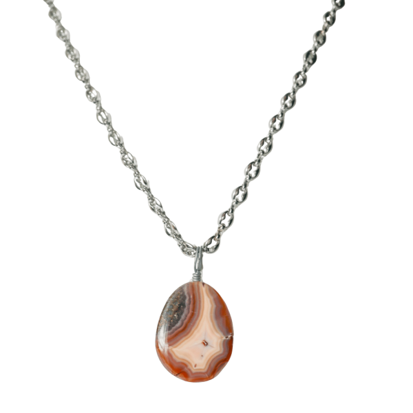 Purple Lace Agate Pendant Necklace - Image 2
