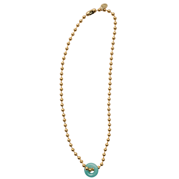 Aventurine Donut Ball Chain Necklace - Image 3