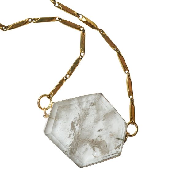 Clear Quartz Plate Pendant Necklace - Image 7