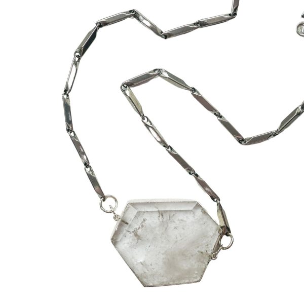 Clear Quartz Plate Pendant Necklace - Image 6