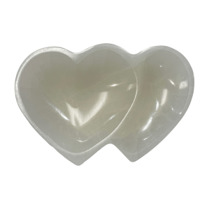 Double Heart Selenite Bowl