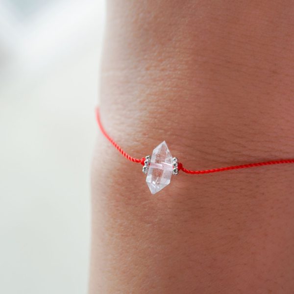 Herkimer Diamond Bracelet with Red Activation String - Image 2