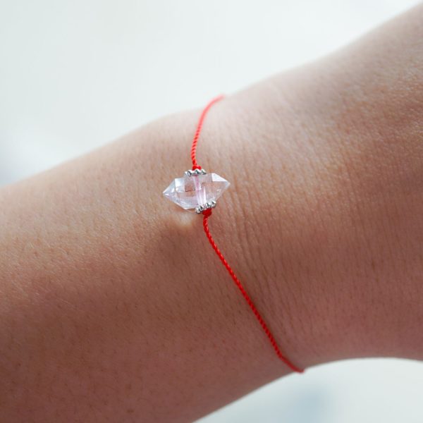 Herkimer Diamond Bracelet with Red Activation String - Image 4