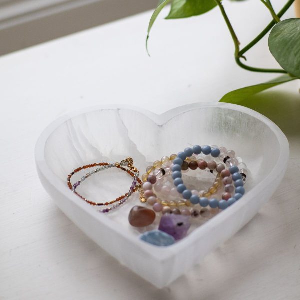 Large Heart Selenite Charging Bowl - Image 5