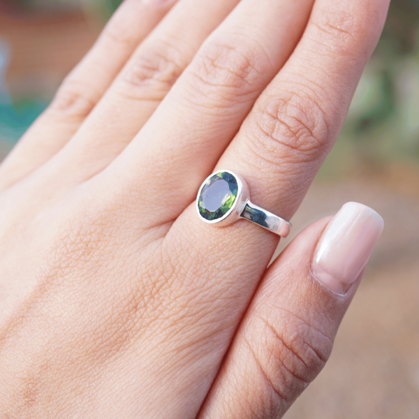 Moldavite Sterling Silver Ring - Image 3