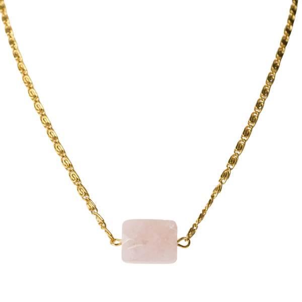 Morganite Rectangle Pendant Necklace