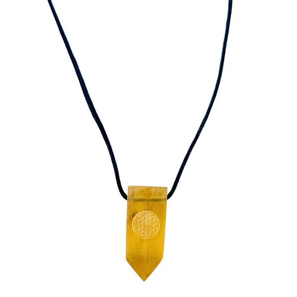 520 889 8 Yellow Fluorite Necklace - Image 3