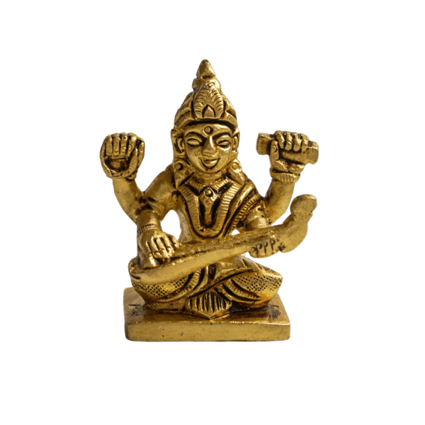 Saraswati Brass Altar Statue