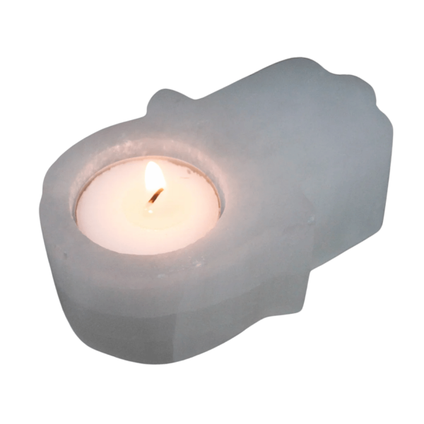 Selenite Hamsa Tealight Holder