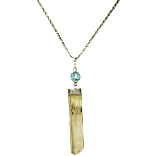 Spodumene & Blue Topaz Pendant Necklace