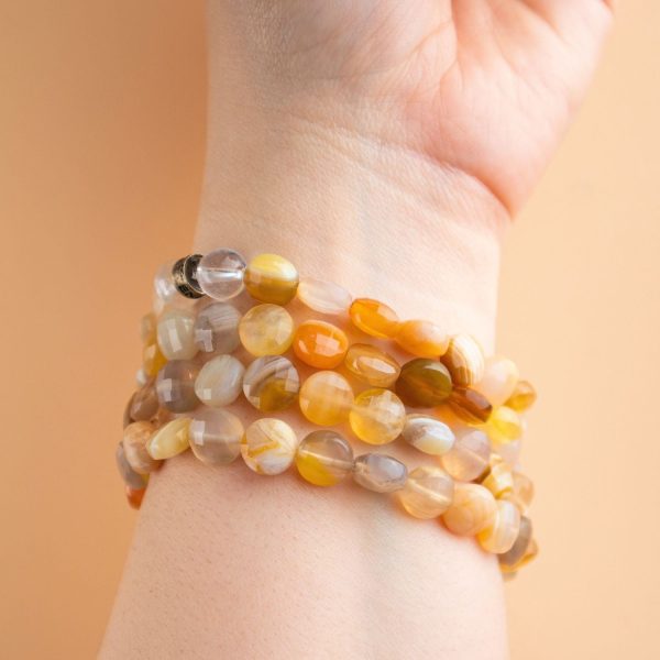 Yellow Botswana Agate Bracelet - Image 2