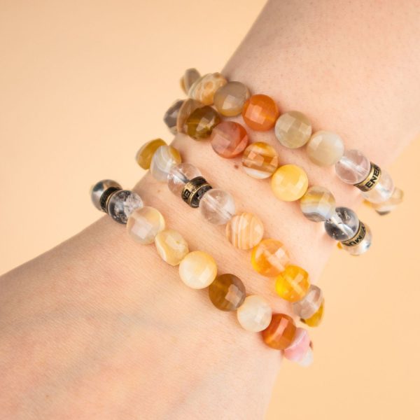 Yellow Botswana Agate Bracelet - Image 3