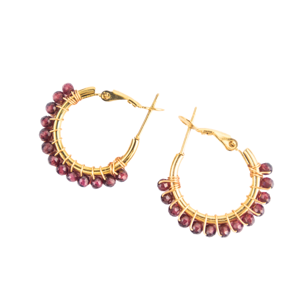 Ruby Crystal Hoop Earrings