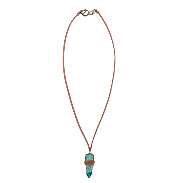 Turquoise Crystal Point Necklace - Image 3