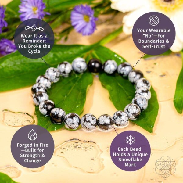 The Pattern Breaker – Snowflake Obsidian Bracelet - Image 4