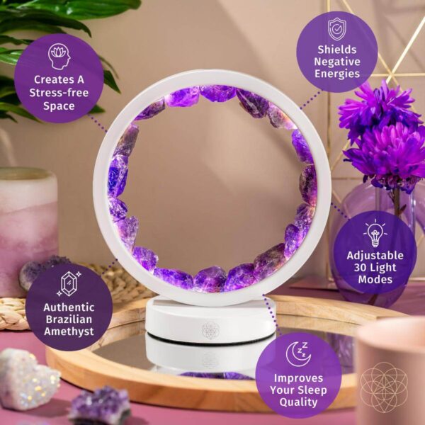 Stress Less, Sleep More – Amethyst Healing Lamp - Image 5