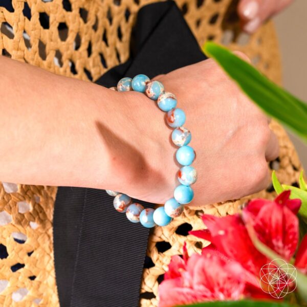 Empath’s Shield - Aqua Terra Jasper Bracelet - Image 3