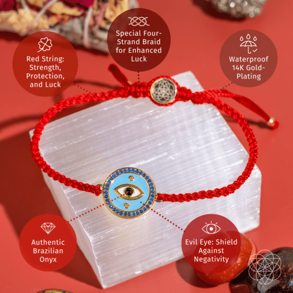 Evil Eye Guardian - Four-Strand Red String Bracelet - Image 4