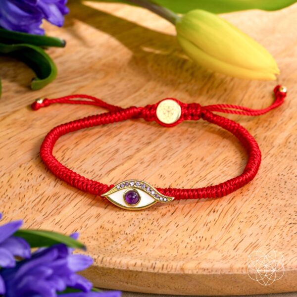 Eye of Spiritual Protection - Four-Strand Red String Bracelet - Image 5
