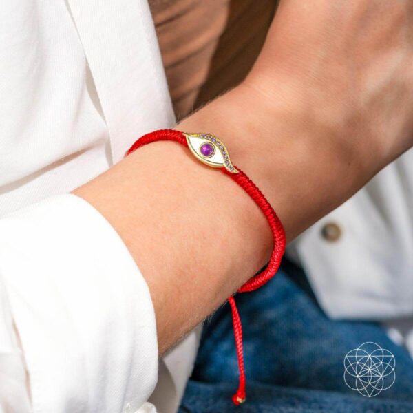 Eye of Spiritual Protection - Four-Strand Red String Bracelet - Image 3