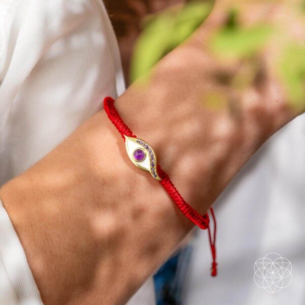 Eye of Spiritual Protection - Four-Strand Red String Bracelet - Image 2