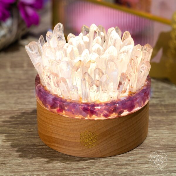 Find My Peace - Quartz & Tourmaline Lamp of Blooming Tranquility - Image 2