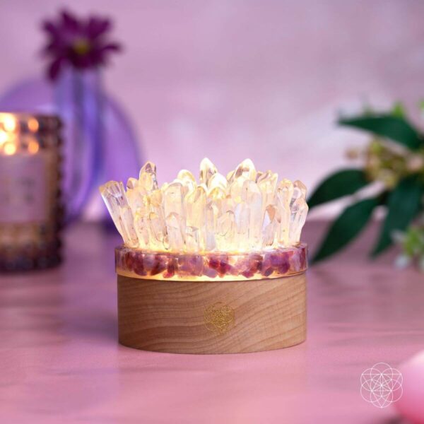 Find My Peace - Quartz & Tourmaline Lamp of Blooming Tranquility - Image 7