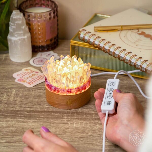 Find My Peace - Quartz & Tourmaline Lamp of Blooming Tranquility - Image 5