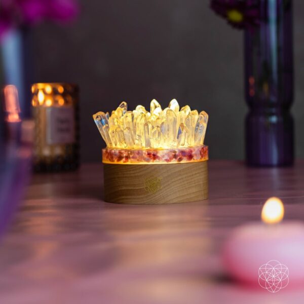 Find My Peace - Quartz & Tourmaline Lamp of Blooming Tranquility - Image 8