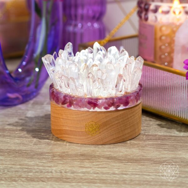 Find My Peace - Quartz & Tourmaline Lamp of Blooming Tranquility - Image 6