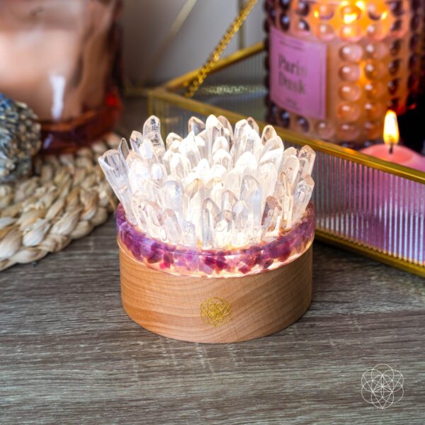 Find My Peace - Quartz & Tourmaline Lamp of Blooming Tranquility - Image 9