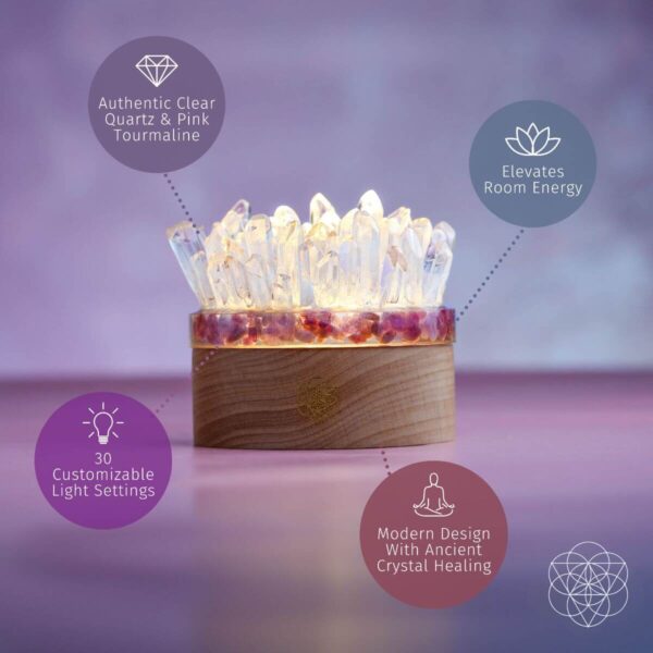 Find My Peace - Quartz & Tourmaline Lamp of Blooming Tranquility - Image 3