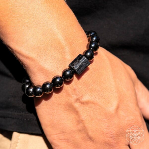 Habit Breaker - Black Obsidian & Tourmaline Bracelet - Image 4