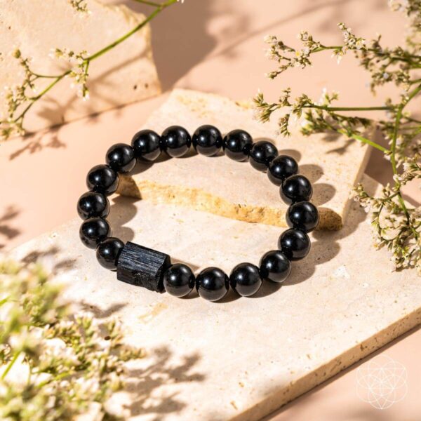 Habit Breaker - Black Obsidian & Tourmaline Bracelet - Image 7