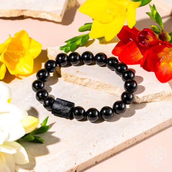 Habit Breaker - Black Obsidian & Tourmaline Bracelet - Image 2