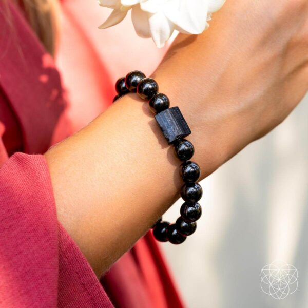 Habit Breaker - Black Obsidian & Tourmaline Bracelet - Image 3