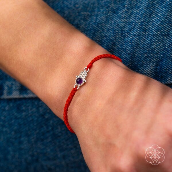 Hamsa Hand of Protection - Four-Strand Red String Bracelet - Image 2