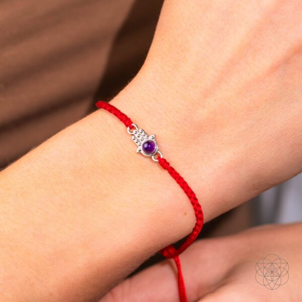Hamsa Hand of Protection - Four-Strand Red String Bracelet - Image 3