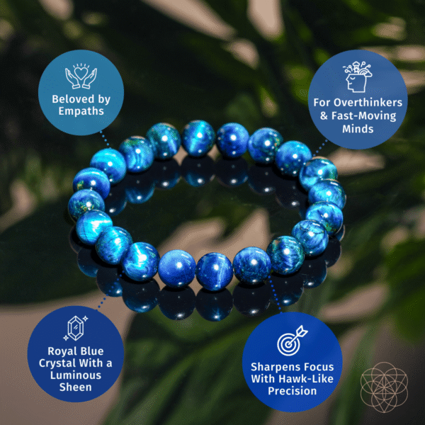 Hawk’s Focus – Royal Blue Tiger’s Eye Bracelet - Image 2