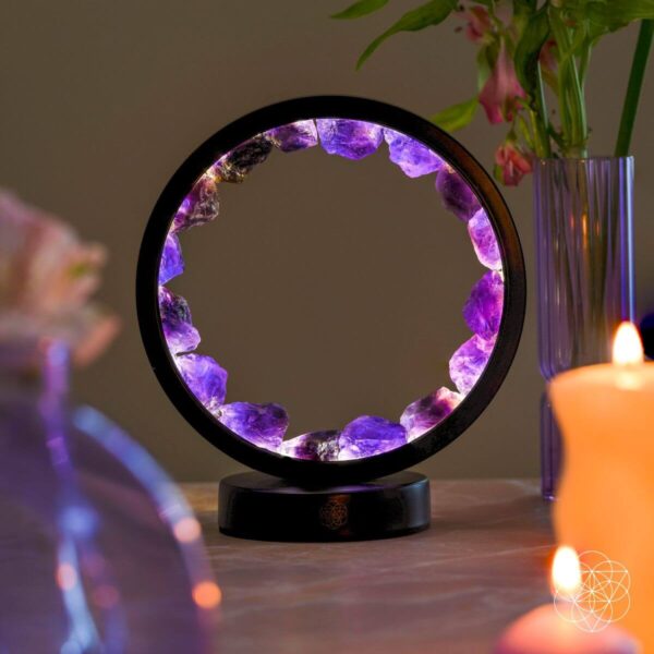 I Am At Peace - Spiritual Protection Amethyst Lamp - Image 4