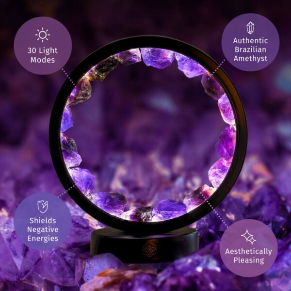 I Am At Peace - Spiritual Protection Amethyst Lamp - Image 3