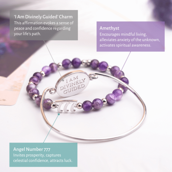 I Am Fortunate - 777 Lucky Amethyst Bracelet Set - Image 5