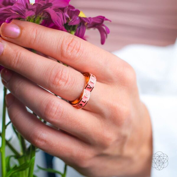 I Love My Life - Heart Awakening Pink Opal Ring - Image 2