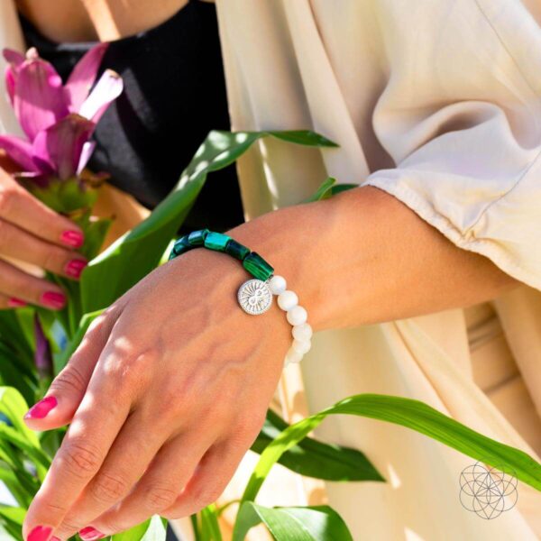 Infinite Triumph - Malachite & Selenite Success Bracelet - Image 6