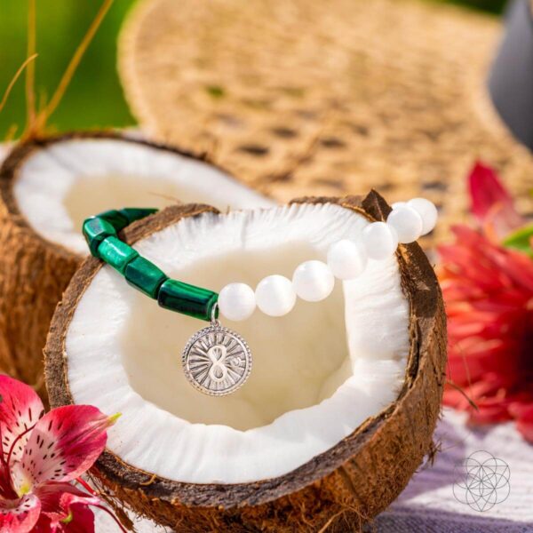 Infinite Triumph - Malachite & Selenite Success Bracelet - Image 4