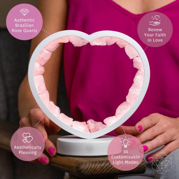 Love Magnet - Rose Quartz Heart Lamp - Image 2