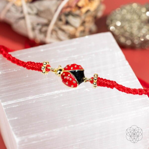 Lucky Ladybug - Four-Strand Red String Bracelet - Image 5